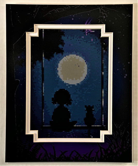 Moonlight Swing Counted Cross Stitch Pattern and Printed Double Mat