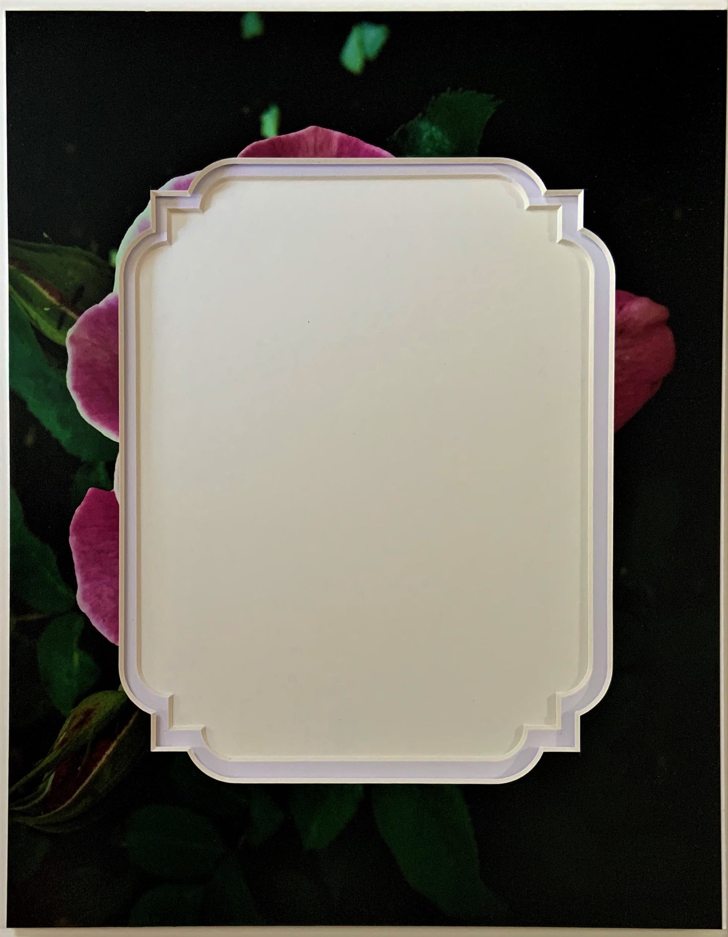 Purple Rose Counted Cross Stitch Pattern and Printed Double Mat